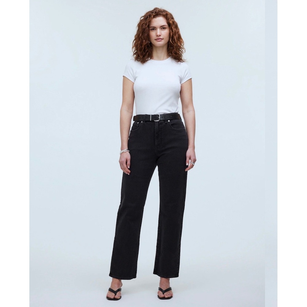 Madewell Curvy 90s Straight Leg Jeans Lunar Black High Rise NM273 Size 27